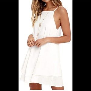 White shift dress